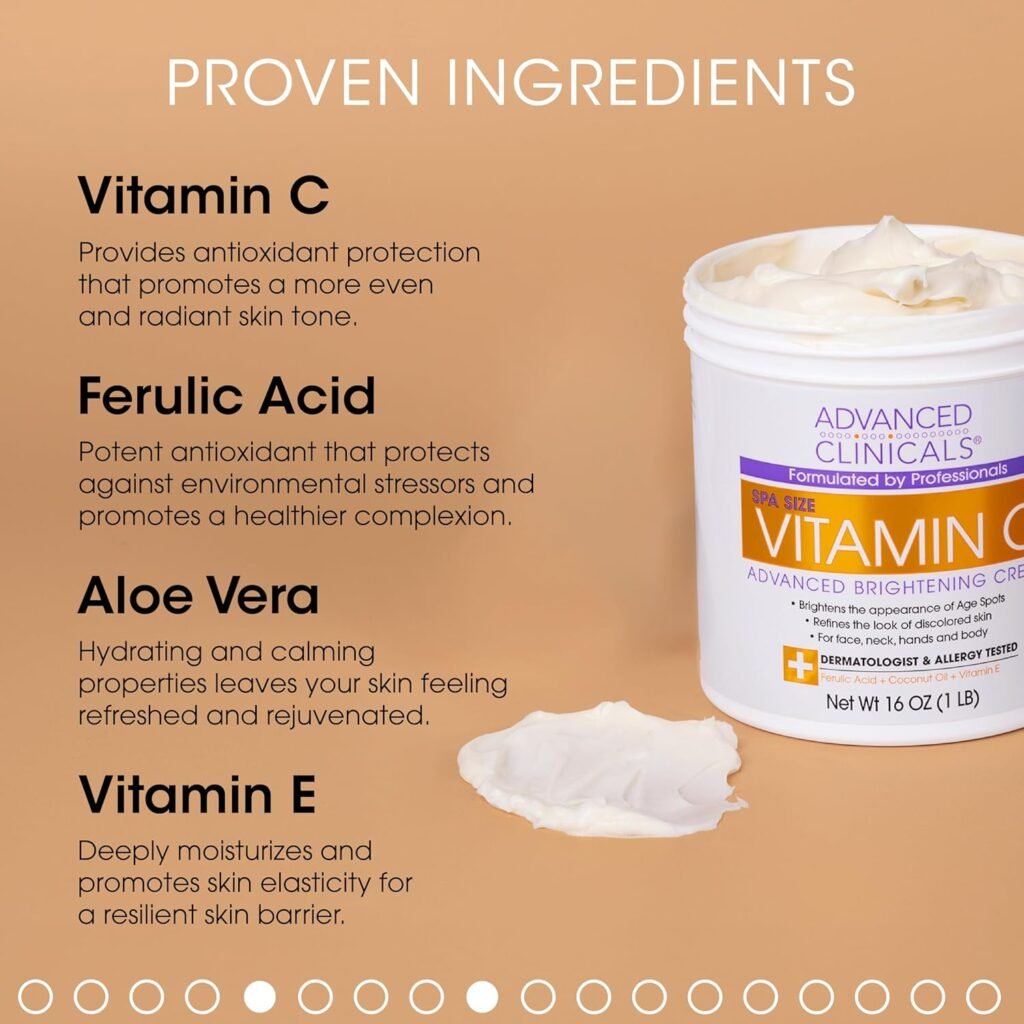 Advanced Clinicals Vitamin C Cream Face Prove Integredients